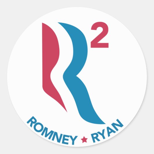 Romney Ryan R Squared Ronde Sticker (Voorkant)