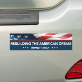Romney Ryan Rebuilding the American Dream Bumper Bumpersticker (Op auto)