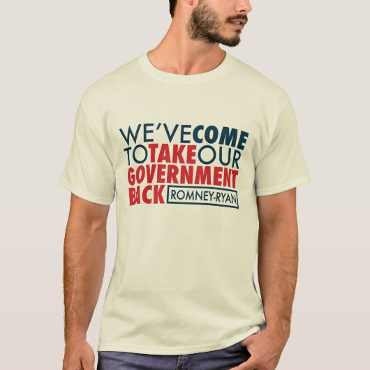 Romney-Ryan: Regering terugnemen T-shirt (Voorkant)