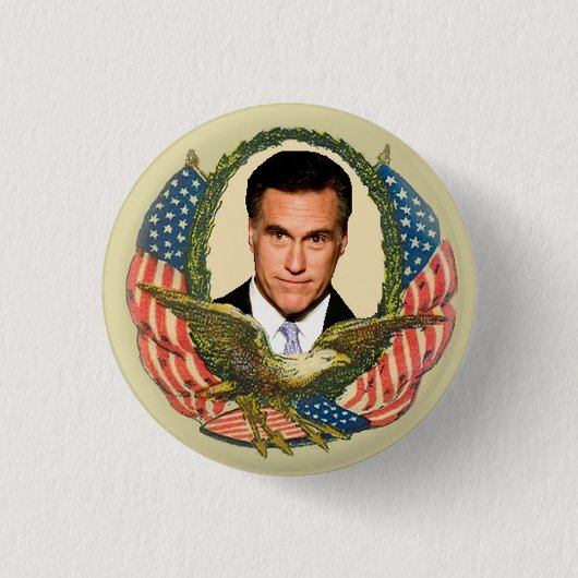 Romney Ryan Retro Ronde Button 3,2 Cm (Voorkant)