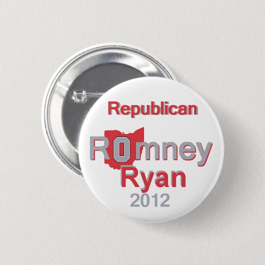 Romney Ryan Ronde Button 5,7 Cm (Voorkant /achterkant)