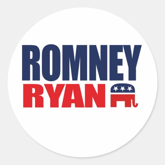 ROMNEY RYAN TICKET 2012.png Ronde Sticker (Voorkant)