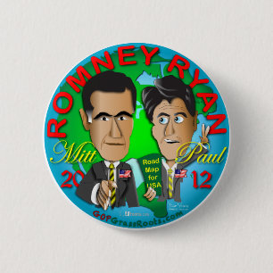 Romney Ryan USA Ronde Button 5,7 Cm