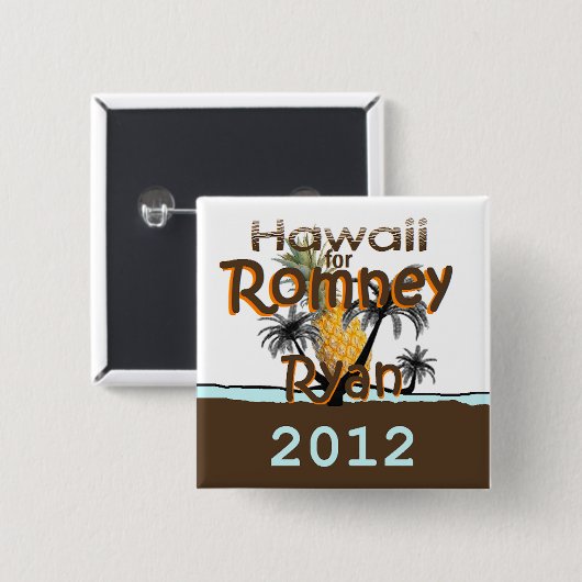 Romney Ryan Vierkante Button 5,1 Cm (Voorkant /achterkant)
