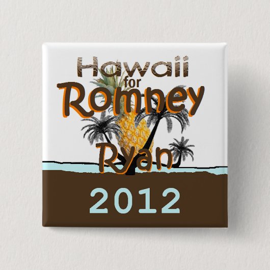 Romney Ryan Vierkante Button 5,1 Cm (Voorkant)