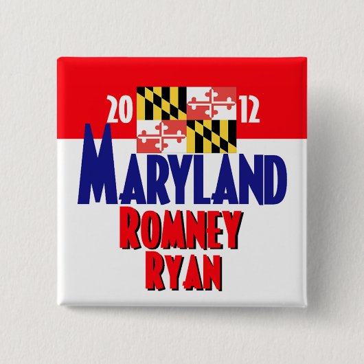 Romney Ryan Vierkante Button 5,1 Cm (Voorkant)