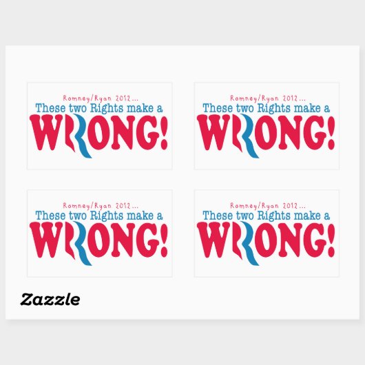Romney Ryan Wrong Rechthoekige Sticker (Vel)
