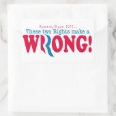 Romney Ryan Wrong Rechthoekige Sticker (Tas)