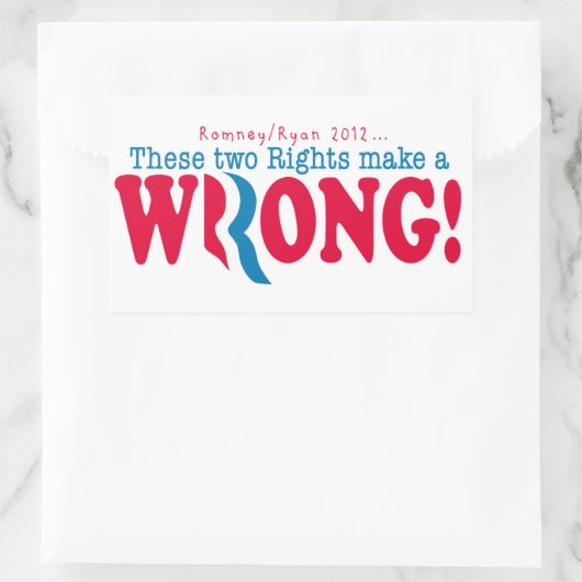 Romney Ryan Wrong Rechthoekige Sticker (Tas)