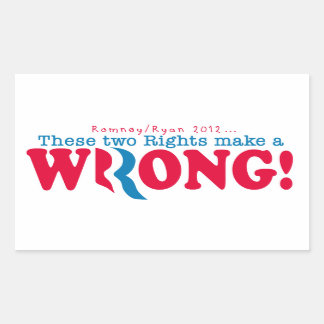 Romney Ryan Wrong Rechthoekige Sticker