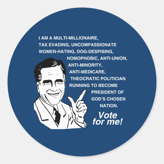 Romney Stem op Me.png Ronde Sticker (Voorkant)