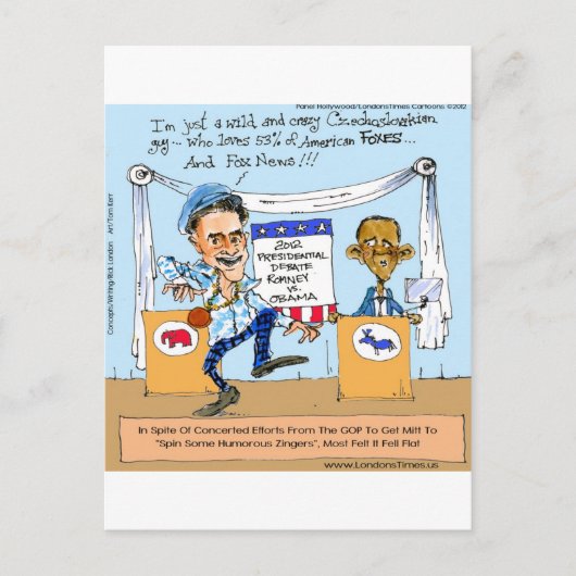 Romney Tries Zingers over Obama Funny Gifts & Kaar Briefkaart (Voorkant)