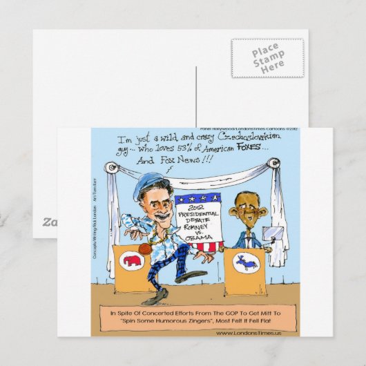 Romney Tries Zingers over Obama Funny Gifts & Kaar Briefkaart (Voorkant / Achterkant)