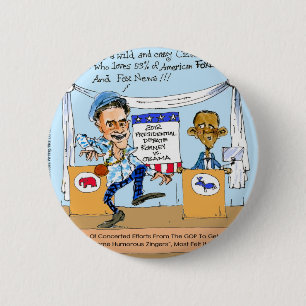 Romney Tries Zingers over Obama Funny Gifts & Kaar Ronde Button 5,7 Cm