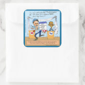 Romney Tries Zingers over Obama Funny Gifts & Kaar Vierkante Sticker (Tas)