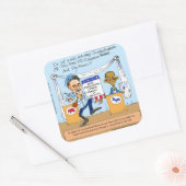 Romney Tries Zingers over Obama Funny Gifts & Kaar Vierkante Sticker (Envelop)