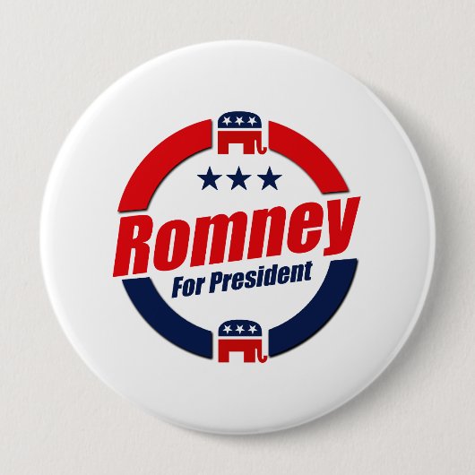 ROMNEY VOOR PRESIDENT (Republikein) Ronde Button 4,0 Cm (Voorkant)