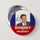 Romney voor President Ronde Button 7,6 Cm (Voorkant /achterkant)