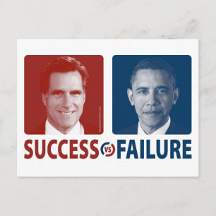 Romney Vs. Obama - Succesvol Vs. Mislukking Briefkaart