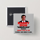 Romney wonderbaarlijk vierkante button 5,1 cm (Voorkant /achterkant)