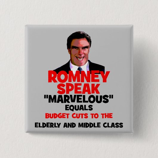 Romney wonderbaarlijk vierkante button 5,1 cm (Voorkant)