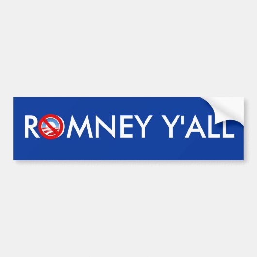 ROMNEY Y Y'ALL BUMPERSTICKER (Voorkant)