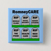 RomneyCARE Vierkante Button 5,1 Cm (Voorkant)