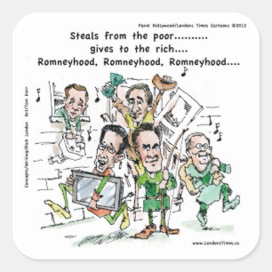 RomneyHood Grappige Cadeaus Mokken T-shirts Kaarte Vierkante Sticker