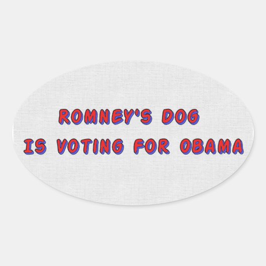 Romney's Dog Ovale Sticker (Voorkant)