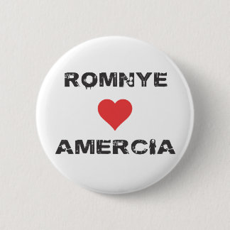 Romnye Luvs Amercia Pinback Pin Ronde Button 5,7 Cm