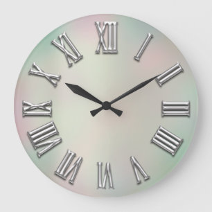 Romoky Silver Roman Aantal Holographic Grote Klok