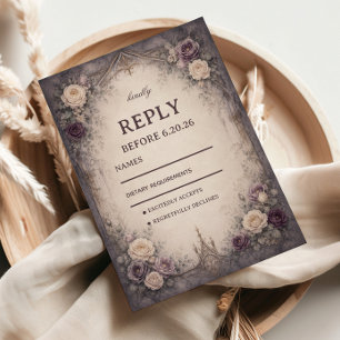Romotische Gotische Bloemstijl RSVP Kaartje