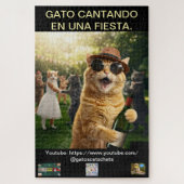 ROMPECABEZA DE GATO CANTANDO EN UNA FIESTA LEGPUZZEL (Verticaal)