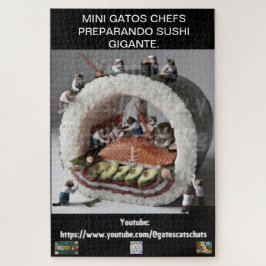 Rompecabeza MINI GATOS CHEFS PREPARANDO SUSHI. Legpuzzel