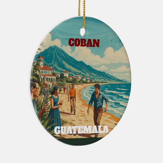 Rompecabezas  GUATEMALA COBAN Retro poster Keramisch Ornament (Rechts)