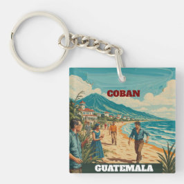 Rompecabezas  GUATEMALA COBAN Retro poster Sleutelhanger