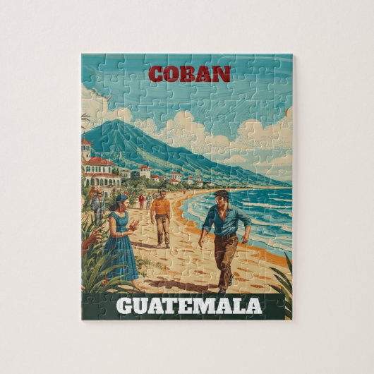Rompecabezas GUTEMALA COBAN Retro poster Legpuzzel (Verticaal)