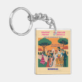 Rompecabezas Honduras CHOLUTECA Retro poster Sleutelhanger (Voorkant Links)