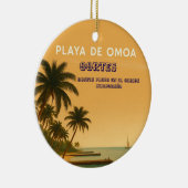 Rompecabezas  Honduras Playa Omoa Retro poster Keramisch Ornament (Rechts)