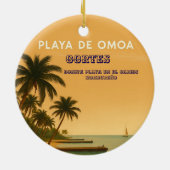 Rompecabezas  Honduras Playa Omoa Retro poster Keramisch Ornament (Achterkant)