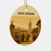 Rompecabezas Honduras Santa Barbara Retro poster Keramisch Ornament (Rechts)