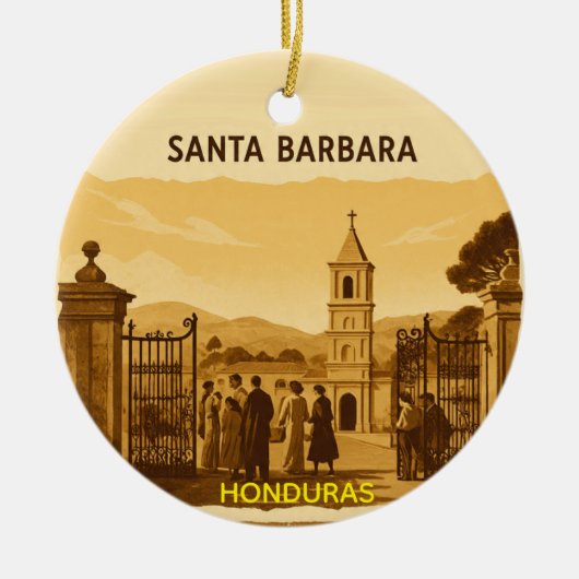 Rompecabezas Honduras Santa Barbara Retro poster Keramisch Ornament (Voorkant)