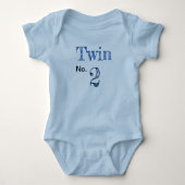 Romper "Twin no.2" blauw. (Voorkant)