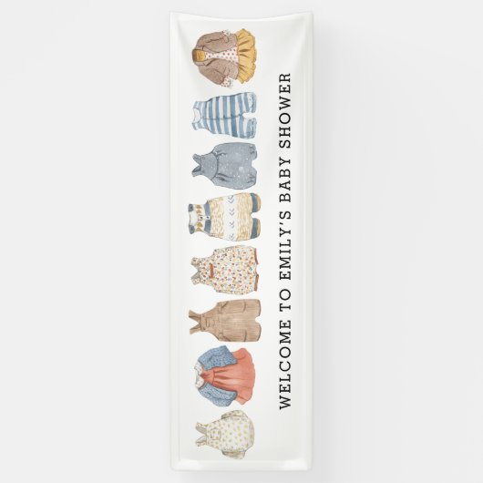 Rompers Welkom in Baby shower Spandoek (Verticaal)