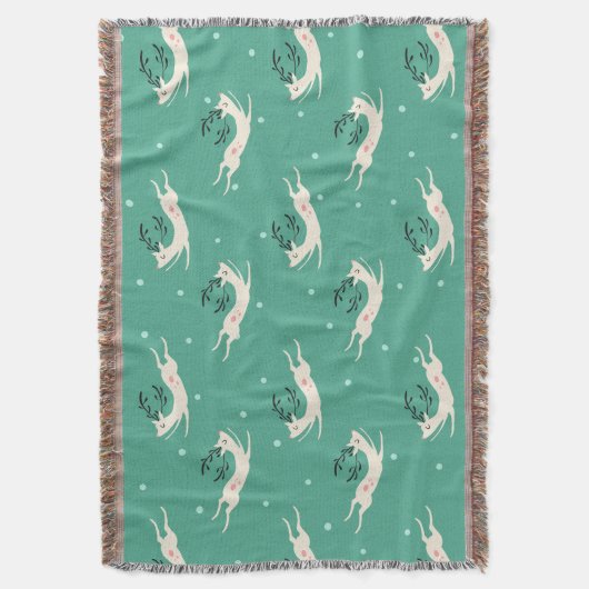Rompin' Reindeer Pattern Blanket Deken (Voorkant Verticaal)