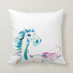 Romping Rainbow Horse Art Kussen