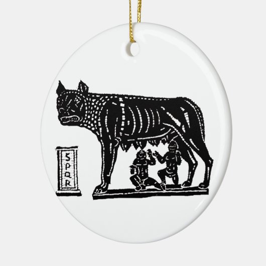 Romulus en Remus Roman Mythology Keramisch Ornament (Links)