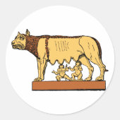 Romulus en Remus Ronde Sticker (Voorkant)