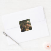Romulus en Remus Vierkante Sticker (Envelop)