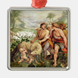 Romulus is opgezogen door haar wolf metalen ornament